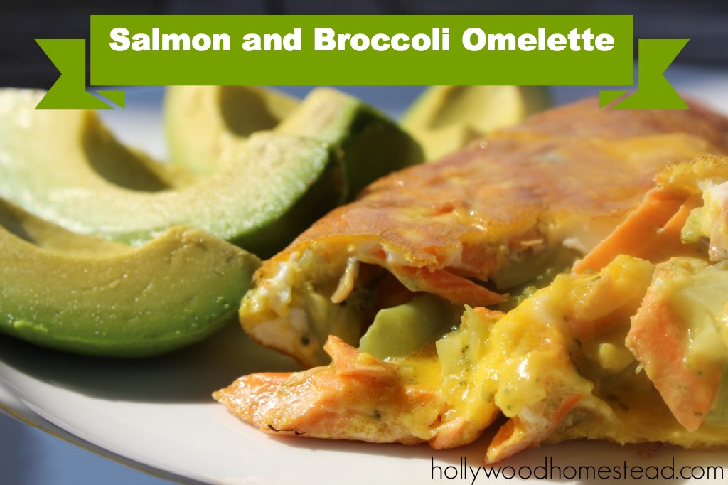 paleo salmon broccoli omelette