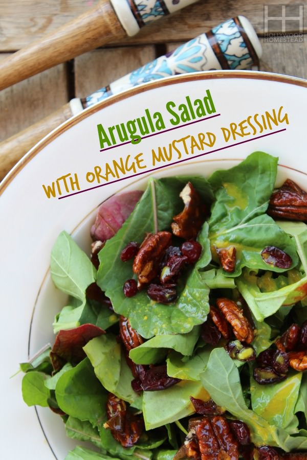 Arugula salad w_orange mustard dressing WM