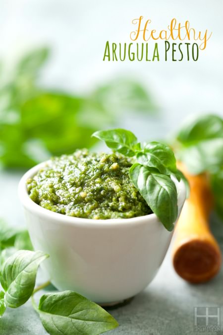 Healthy Arugula Pesto - Hollywood Homestead