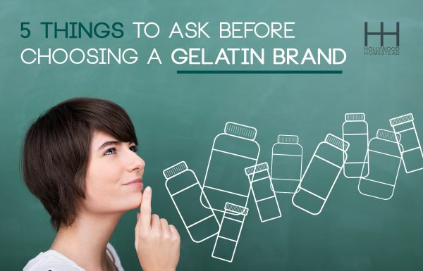 Woman with short hair thinking about various pills and supplements under the title "5 Things to Ask Before Choosing a Gelatin Brand"