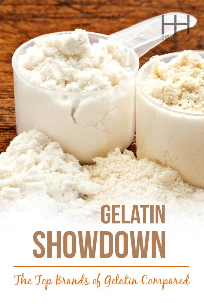 Two cups of gelatin with the title "Gelatin Showdown" 
