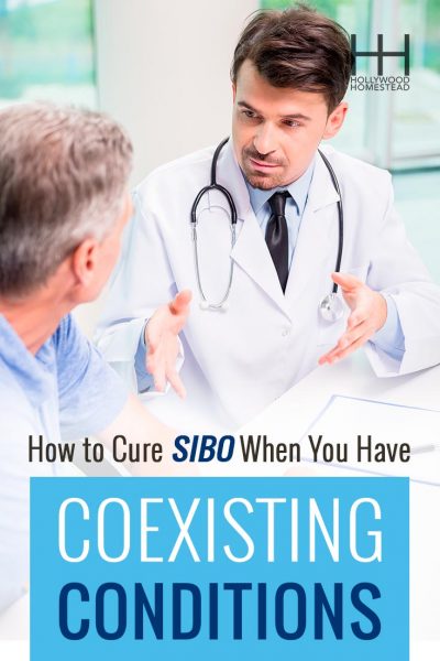 a doctor discusses health with a man over the title "How to Cure SIBO When you have Coexisting Conditions" 
