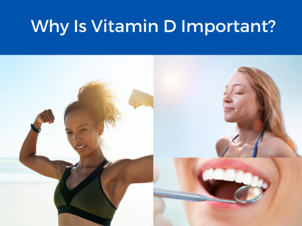 women showing off strong teeth and bones under the title "Why is Vitamin D Important?"